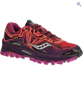 Saucony Xodus 6.0 GTX Women's Trail Running Shoe - Size: 4.5 - Colour: CORAL-PURPLE